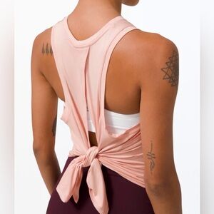 Pink Lululemon All Tied Up Tie-Back Top